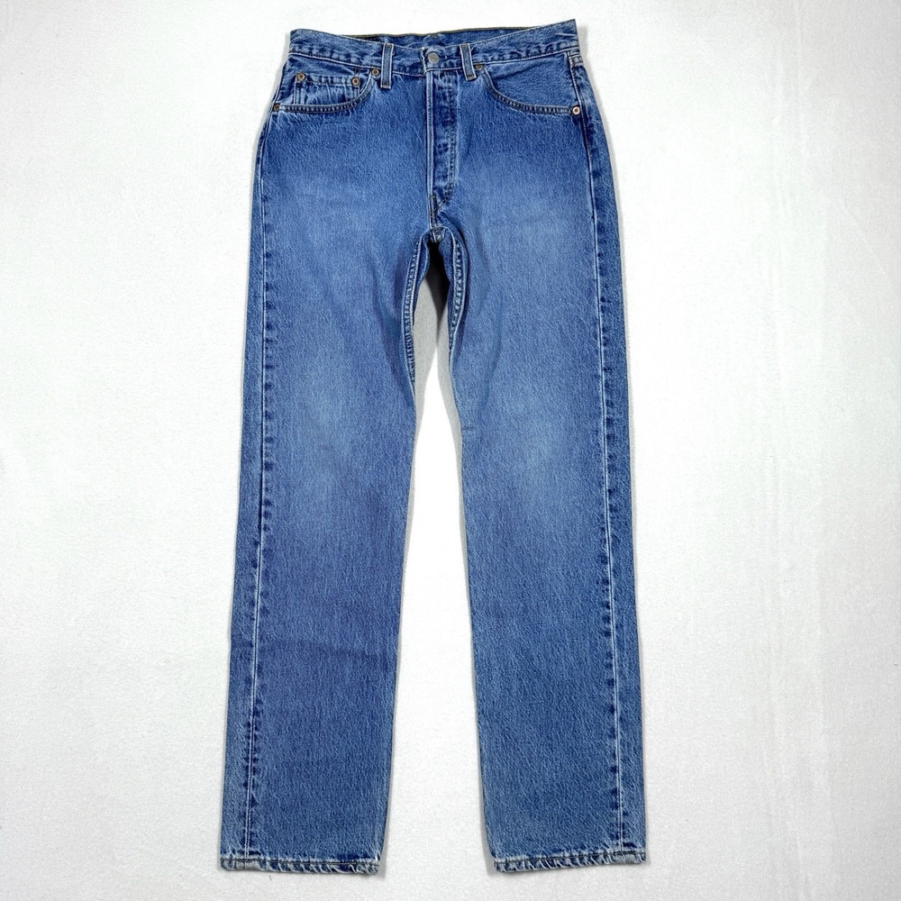 Vintage Levis 501 Jeans Women 31x32 DEADSTOCK 90s Denim USA Made Medium Wash NWT - Picture 2 of 16